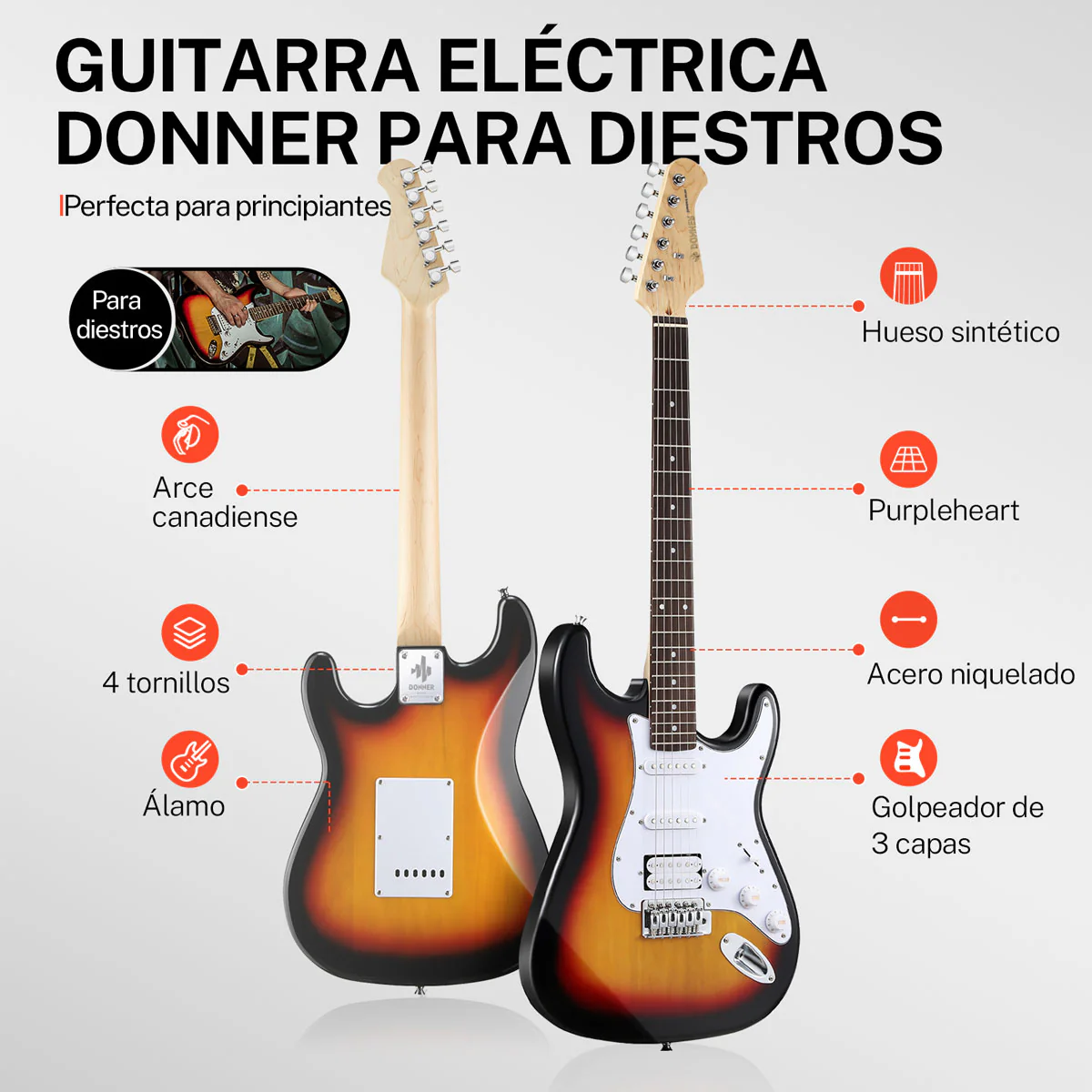 Donner DST-100S Guitarra eléctrica - Image 3