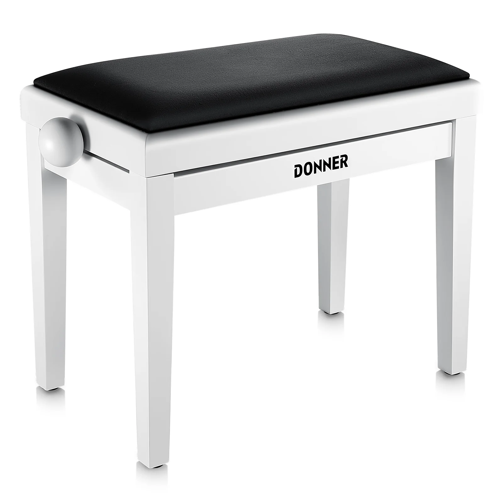 Donner Taburete de piano regulable en altura, blanco mate - Image 3