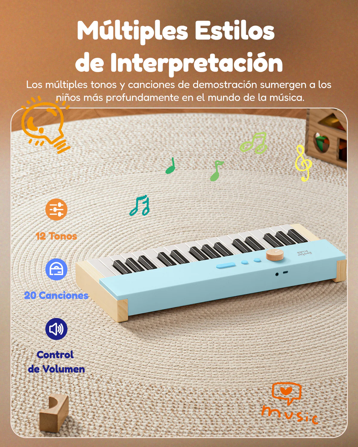 Eastar KIDO V-10 Mini teclado digital de 32 teclas/44 teclas - Image 16