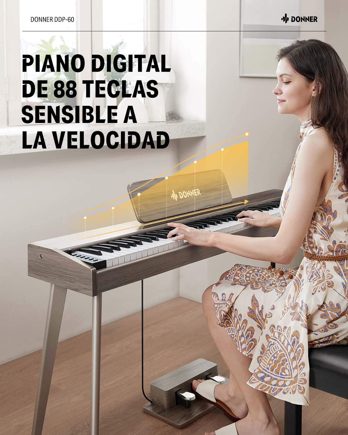 Donner DDP-60 Piano digital con teclado semi-pesado - Image 24
