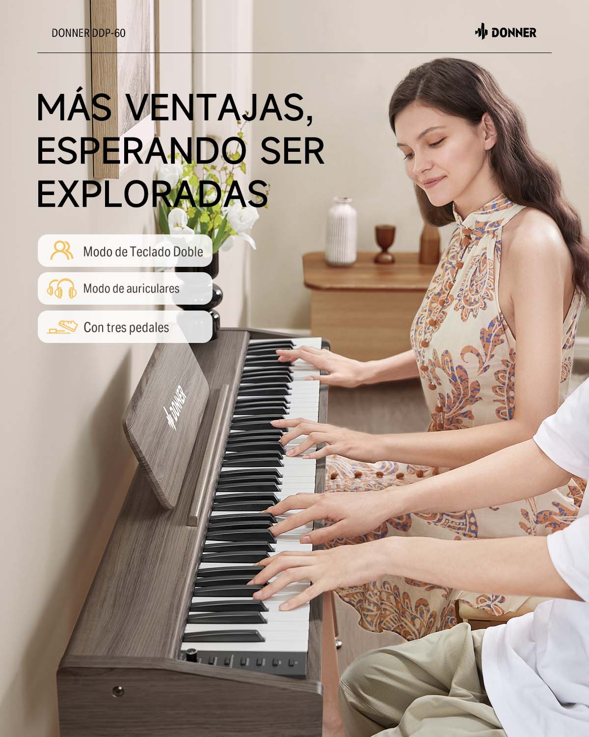 Donner DDP-60 Piano digital con teclado semi-pesado - Image 29