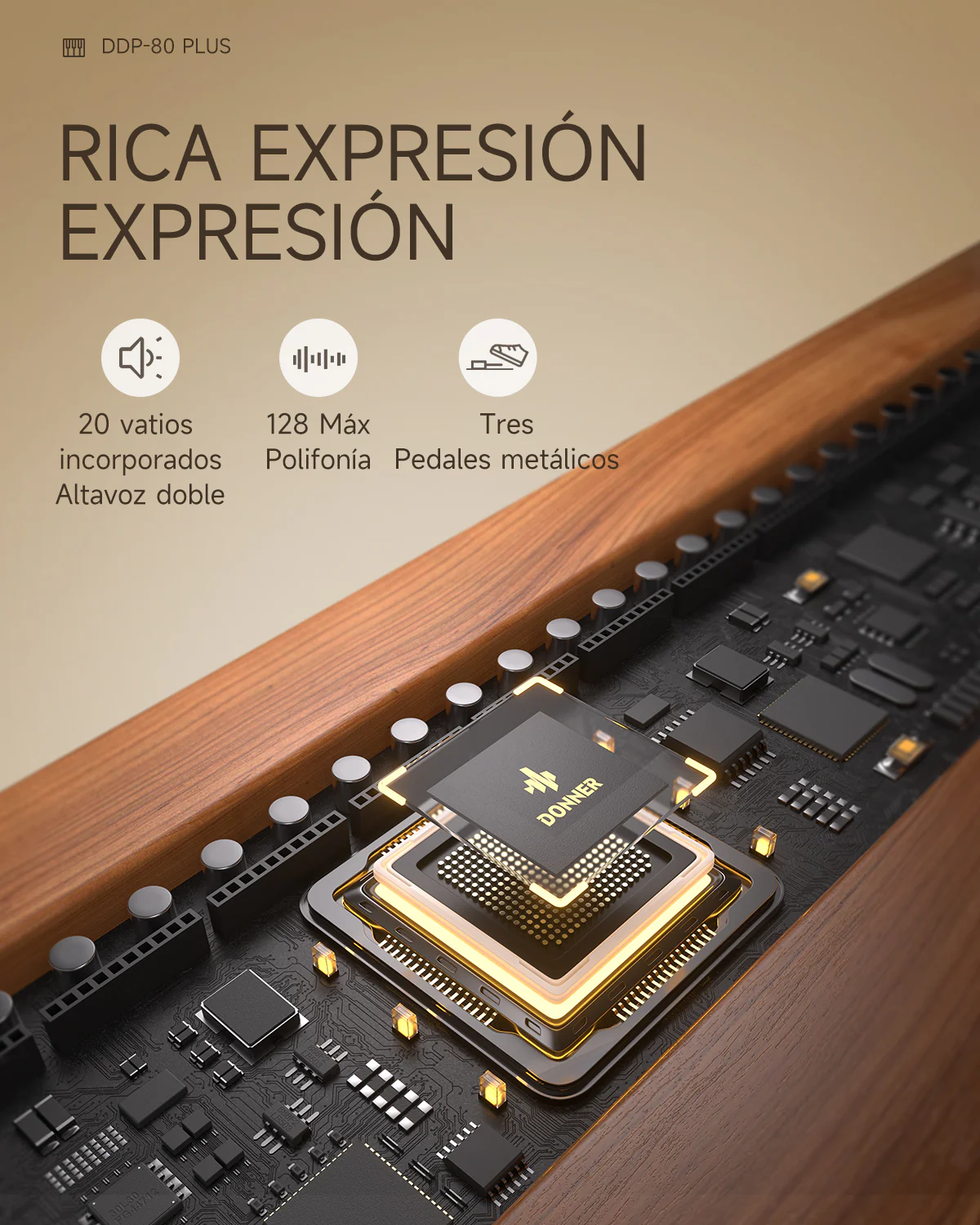 Donner DDP-80 PLUS Piano digital con tapa semiabierta - Image 11