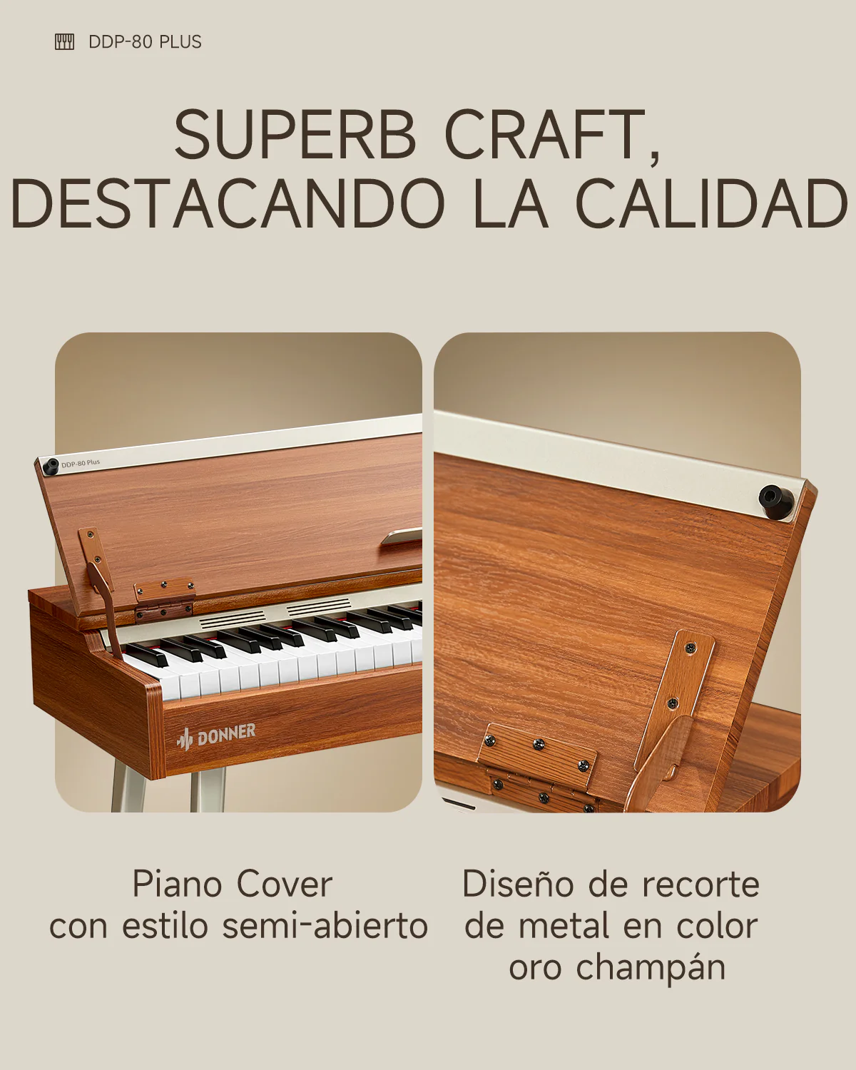 Donner DDP-80 PLUS Piano digital con tapa semiabierta - Image 13