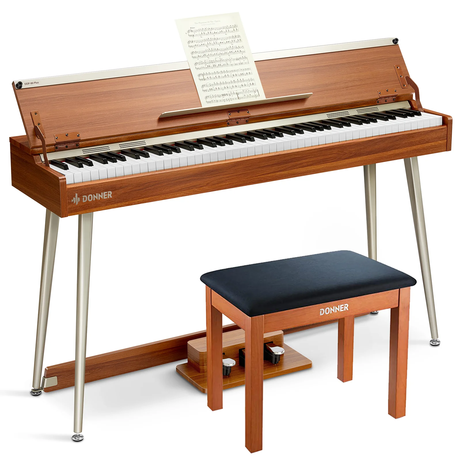Donner DDP-80 PLUS Piano digital con tapa semiabierta - Image 3